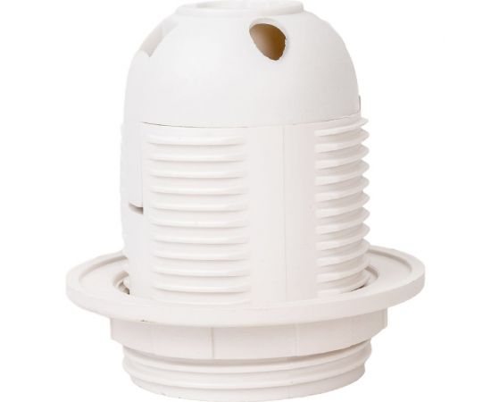 Патрон с кольцом ЭРА Е27, пластик, белый Б0043748 