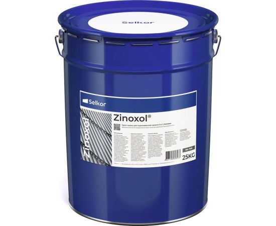 Грунт-эмаль для оцинкованной кровли Selkor Zinoxol ral 7040, 25 кг 12244 