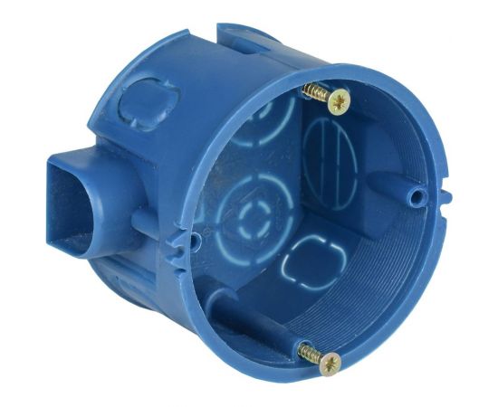 Установочная коробка IEK С3 D=68x45мм для твердых стен, с саморезами и стыковочными узлами UKT10-068-045-000-A-S-UO 