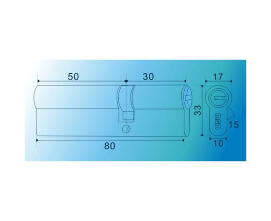 Цилиндровый механизм MSM перф. ключ-ключ, C 80 мм 50/30 РВ 7612 – изображение 2