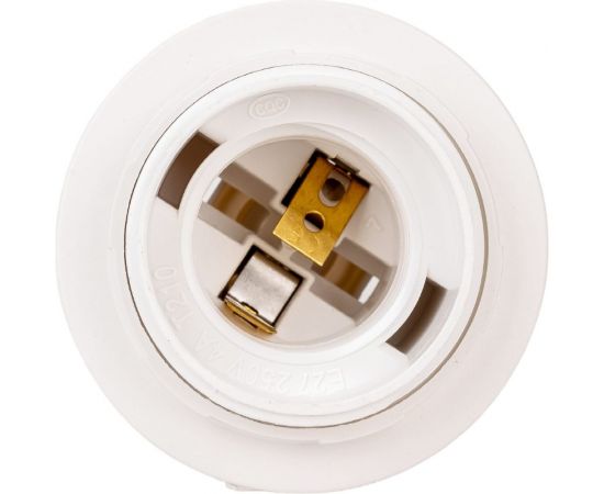 Патрон с кольцом ЭРА Е27, пластик, белый Б0043748 – изображение 2