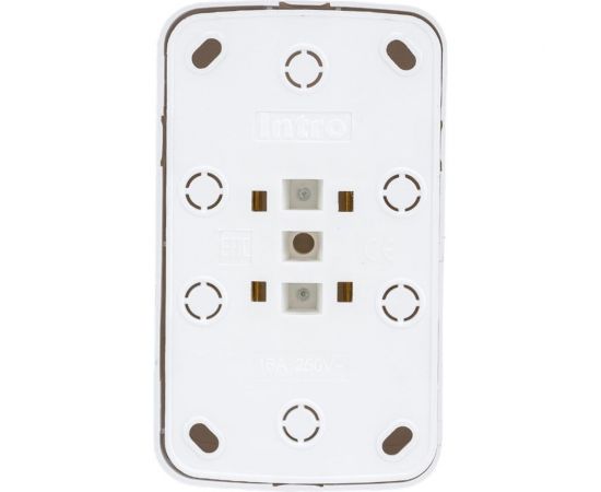 Розетка Intro Polo 3-203-01 без заземления двойная 2x2P, 16A-250В, IP20, открытая установка, белый, Б0053565 – изображение 3