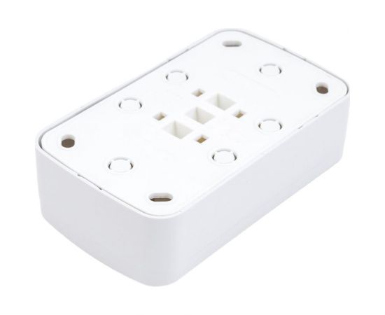 Розетка Intro Polo 3-203-01 без заземления двойная 2x2P, 16A-250В, IP20, открытая установка, белый, Б0053565 – изображение 4