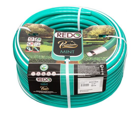 Поливочный армированный шланг REDO Premium Mint пятислойный, 1/2"", 50 м 611250 