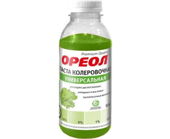 Универсальная колеровочная паста ОРЕОЛ салатный (12), 100 мл 4778 