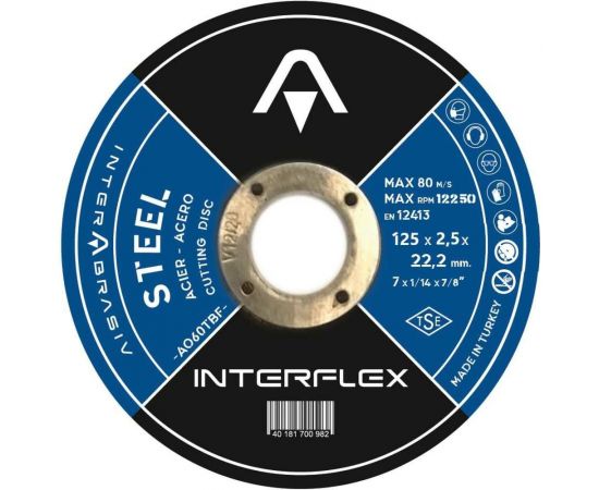 Круг отрезной по металлу 125х2.5х22.23 мм Interflex 4687202817856 