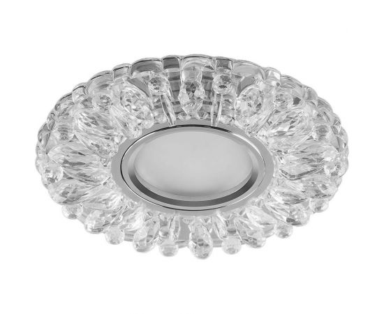 Встраиваемый потолочный светильник FERON со светодиод подсветкой, прозрач, хром, CD914 28985 