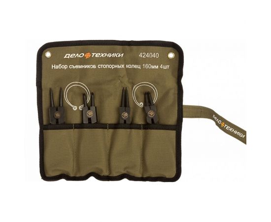 Набор съемников стопорных колец 160 мм х 4 шт тетрон ДТ/16 Дело Техники 424040 