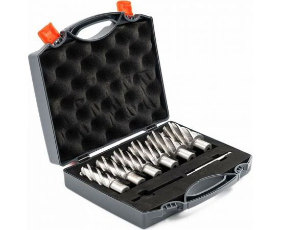 Набор сверл корончатых по металлу HSS Bohre 24,26,28,30,32,34 мм х55, Weldon 19, штифт 6,34х103 КБ003625 