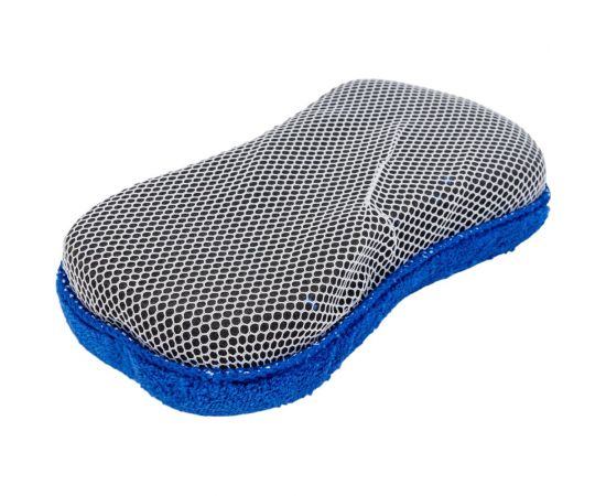 Губка для мытья из микрофибры с сеткой скрапер KRAFT KT 860608 