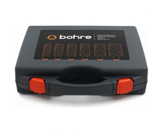 Набор сверл корончатых по металлу HSS Bohre 24,26,28,30,32,34 мм х55, Weldon 19, штифт 6,34х103 КБ003625 – изображение 2