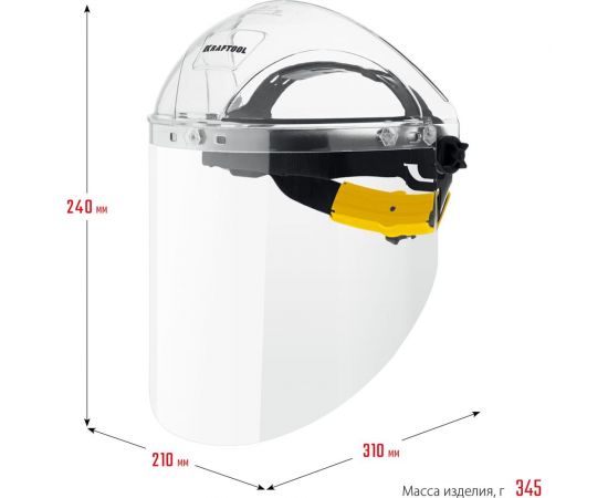 Защитный лицевой щиток KRAFTOOL удлиненный экран, 220x385мм 110811 – изображение 2