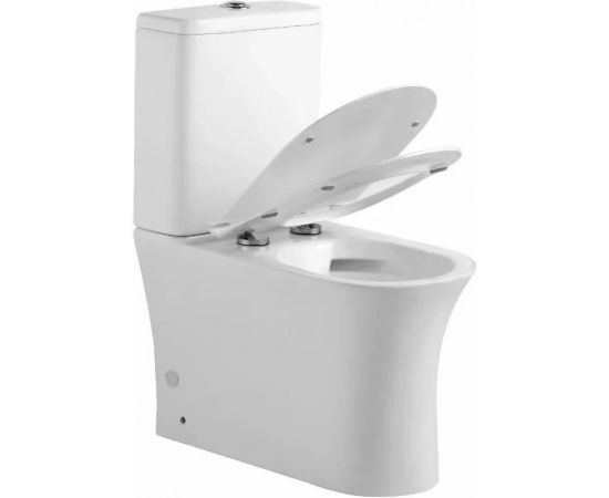 Безободковый унитаз-компакт Agger пристенный с горизонтальным выпуском AT01000 – изображение 3