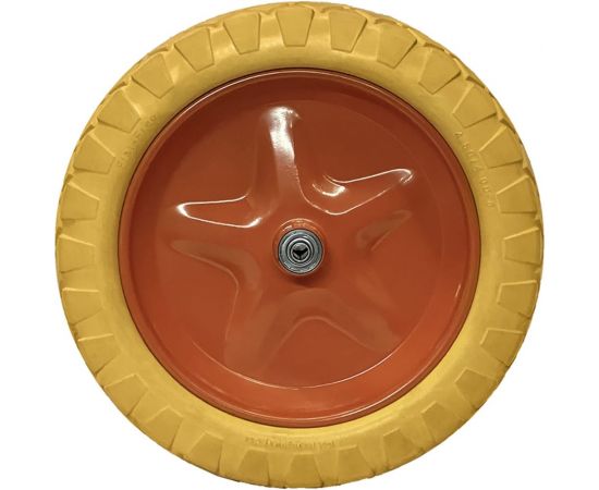 Колесо без камеры 4.00-8 F12.7 400 мм, большой диск, желтое МастерАлмаз 105062089 – изображение 3