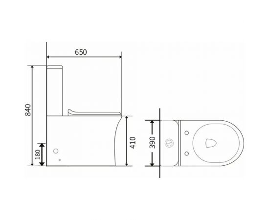 Безободковый унитаз-компакт Agger пристенный с горизонтальным выпуском AT01000 – изображение 4