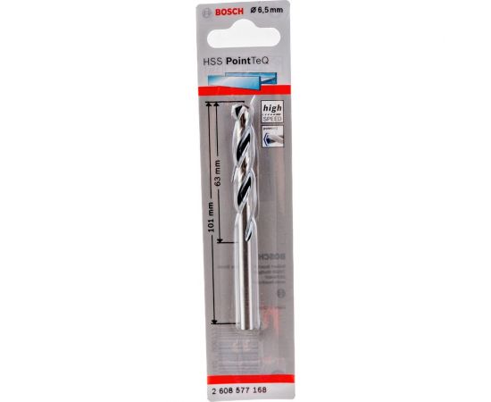Сверло спиральное по металлу PointTeQ (6.5х63х101 мм) Bosch 2608577168 – изображение 4