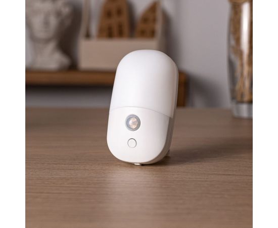 Светодиодный ночник ROCKETSOCKET с датчиком движения овальный, Вкл/Выкл/Авто, 3 режима яркости, теплый белый свет, 0.5Вт, Белый RS-791A – изображение 7