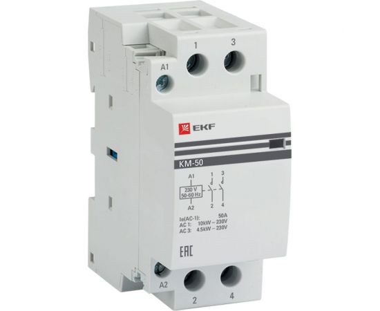 Модульный контактор EKF 50А, 2п, 220В, 2NO, КМ km-2-50-20 