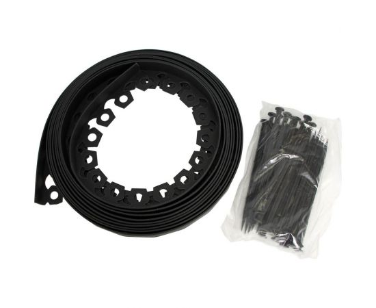 Гибкий бордюр Протэкт 10 м х 38 мм, с колышками 30 шт., чёрный ПБГ-38/10 