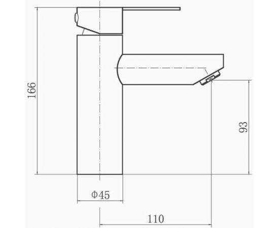 Смеситель для умывальника FASHUN H=166 мм, белый, сталь SUS304, карт. D=35 мм, излив H=93 мм, гибк.подвод. A51101-8 – изображение 2