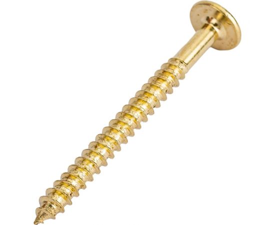Мебельный шуруп с плоской головой ЕВРОПАРТНЕР латунированный, 6,3x70 (10 шт.) 6 1739 1 – изображение 2