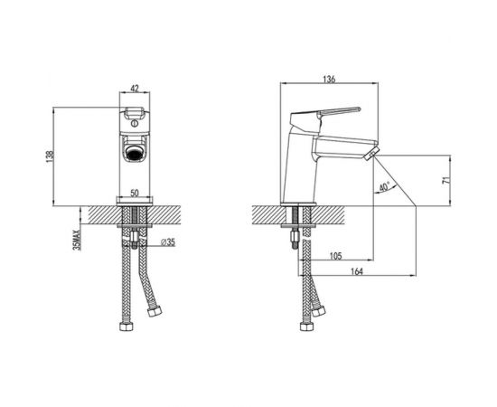 Смеситель для умывальника Milardo Stripe STRSB00M01 – изображение 3