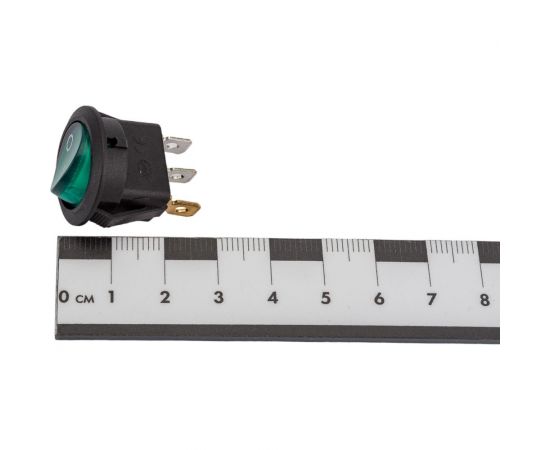 Круглая клавиша Nord-Yada 250V 6А зеленая с подсветкой (3контакта) ON-OFF (2шт в упаковке) 905486 – изображение 5