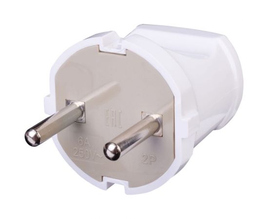 Вилка duwi без заземления белая 6А 250В 30463 0 