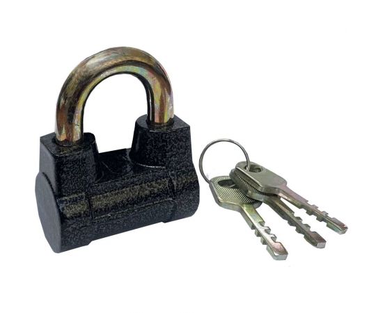 Навесной замок Bohrer ЧЗ-2 дужка сталь, 10 мм, 3 ключа, корпус чугун, 54 мм 71030541 