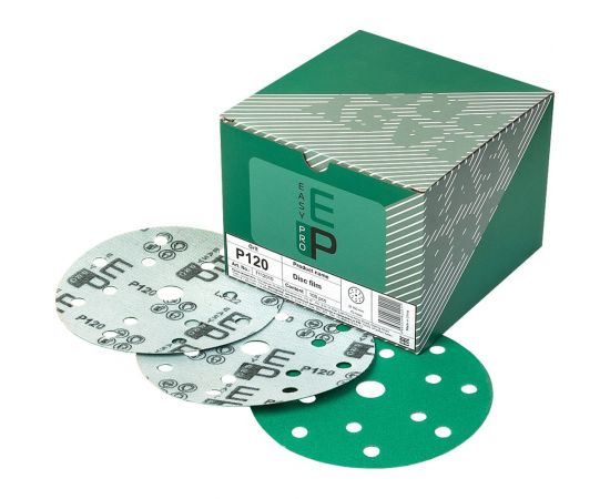 Круг абразивный на пленке 150 мм, P120, 15 отв., 100 шт EASY PRO 7112010 