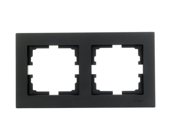 2-ая горизонтальная рамка Lezard VESNA без вставки, чёрный бархат 742-4200-147 