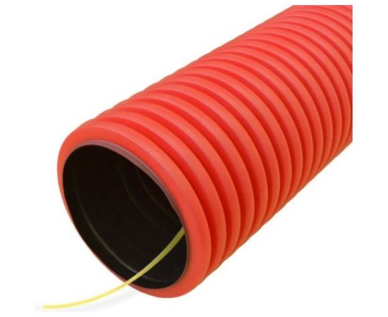 Гофрированная двустенная труба Промрукав ПНД гибкая тип 450 SN12 с/з красная д90 20м PR15.0239 