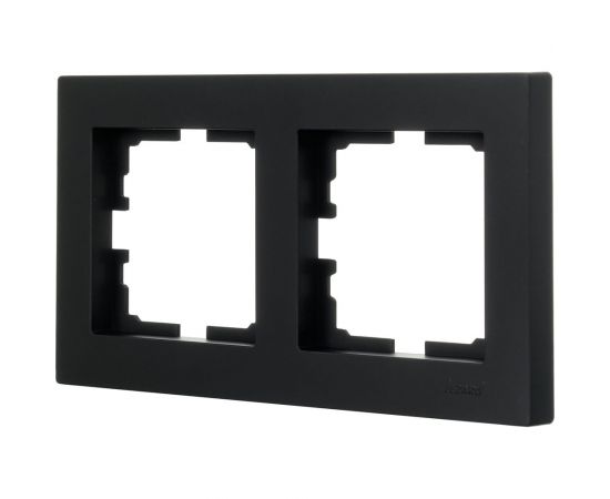 2-ая горизонтальная рамка Lezard VESNA без вставки, чёрный бархат 742-4200-147 – изображение 2