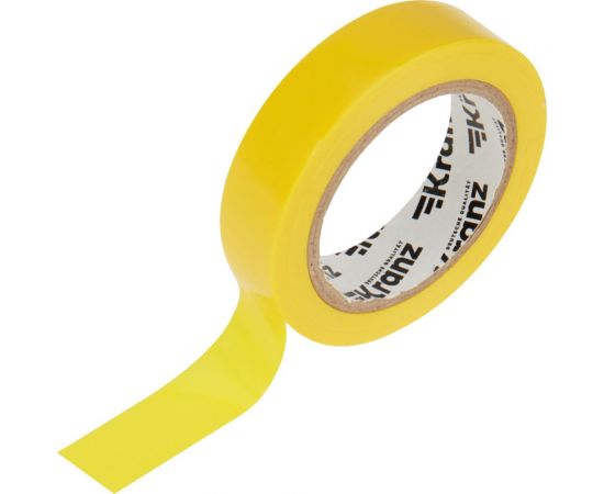 Изолента ПВХ KRANZ 15 мм х 10 м, 0.13 мм, желтая KR-09-2002 – изображение 2