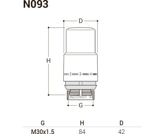 Термостатическая головка SR Rubinetterie ""Ретро"" М30х1,5 цвет Хром N093-0000C000 – изображение 2