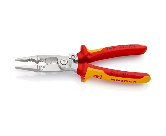 Электромонтажные клещи Knipex VDE, 6-в-1, зачистка: 0.75 - 1.5 + 2.5 мм, L-200 мм, KN-1396200SB – изображение 3
