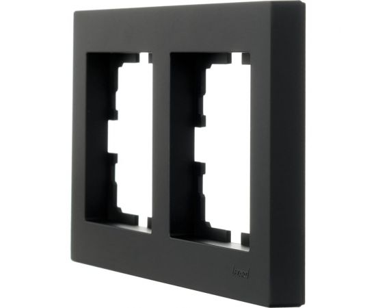2-ая горизонтальная рамка Lezard VESNA без вставки, чёрный бархат 742-4200-147 – изображение 3