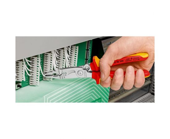 Электромонтажные клещи Knipex VDE, 6-в-1, зачистка: 0.75 - 1.5 + 2.5 мм, L-200 мм, KN-1396200SB – изображение 4