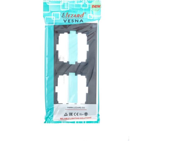 2-ая горизонтальная рамка Lezard VESNA без вставки, чёрный бархат 742-4200-147 – изображение 4