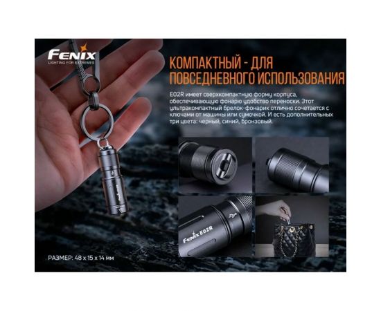 Фонарь Fenix E02R синий e02rbl – изображение 4