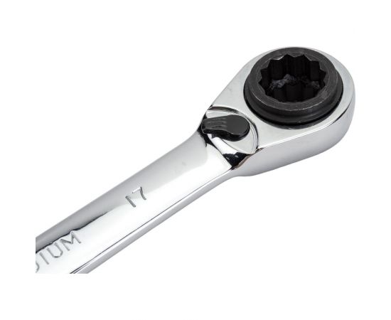 Комбинированный трещоточный реверсивный ключ 3 в 1 HORTZ 14х17-19 хром. HOR 121286 – изображение 5