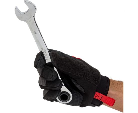 Комбинированный трещоточный реверсивный ключ 3 в 1 HORTZ 14х17-19 хром. HOR 121286 – изображение 6