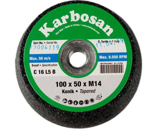 Круг шлифовальный (100х50х14 мм) Karbosan 14200 – изображение 8