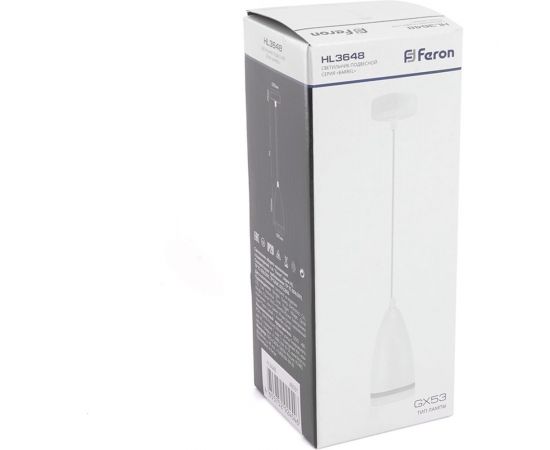 Светильник для натяжных потолков Feron HL3648 на подвесе GX53 15W 230V, белый 85*160, 48091 – изображение 9