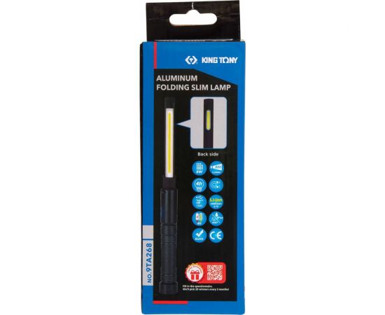 Светодиодный шарнирный фонарь KING TONY магнит, 1+1 элементов, Li-Ion, 3,7 В 9TA268A – изображение 10