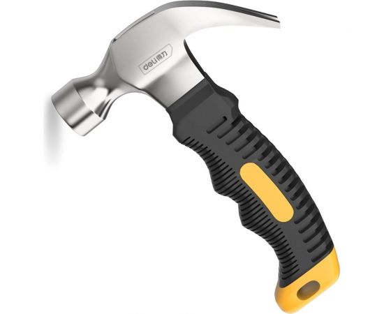 Молоток-гвоздодер DELI DL441008 укороченный, 250 г, 160 мм, эргономичная прорезиненная рукоять 114785 