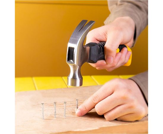 Молоток-гвоздодер DELI DL441008 укороченный, 250 г, 160 мм, эргономичная прорезиненная рукоять 114785 – изображение 2