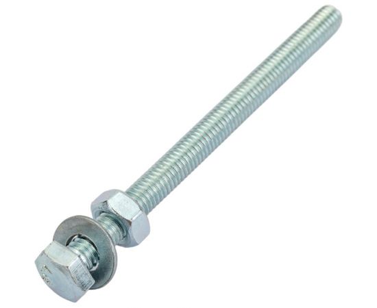 Болт Невский Крепеж DIN 933, с шестигранной головкой, оцинк., М6x80 + гайка + шайба 4 шт. 812721 – изображение 2