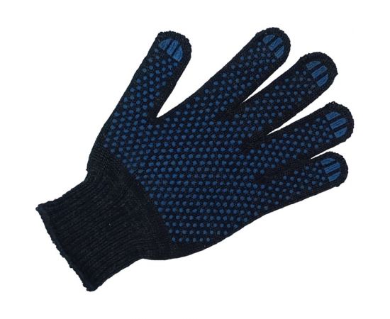 Трикотажные перчатки с ПВХ ПРОМПЕРЧАТКИ 5 нитей, 10 класс, черные, 10 пар ПП-27020/10 – изображение 3