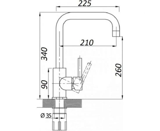 Смеситель для кухни WISENT черный 4998-4-22 – изображение 2